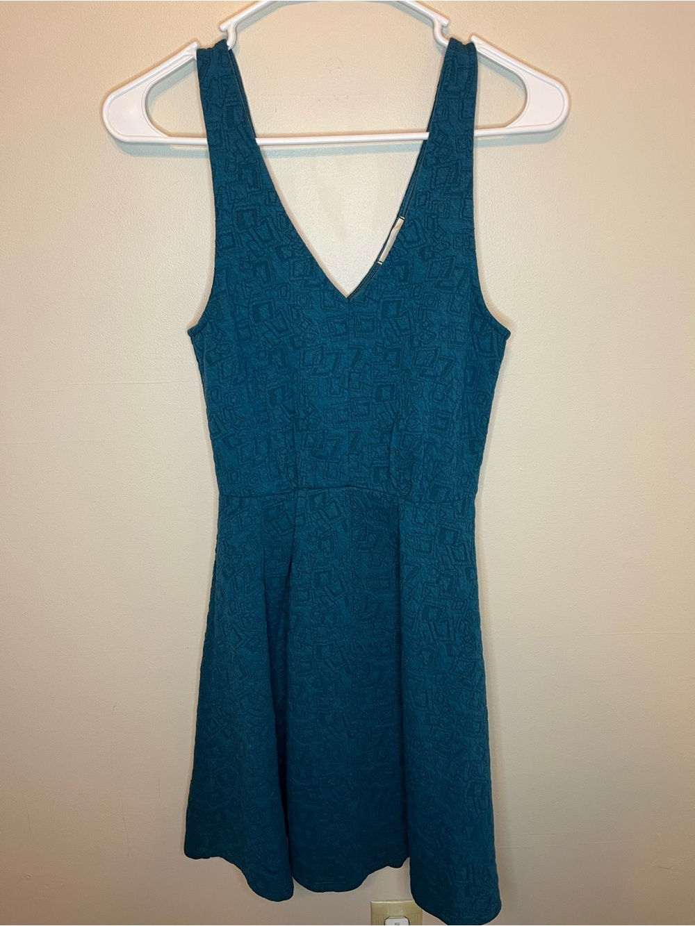 Everly Anthropologie Teal Blue Fit And Flare Mini Dress Sleeveless Size S EUC